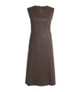Joseph Brown Leather Heidi Midi Dress