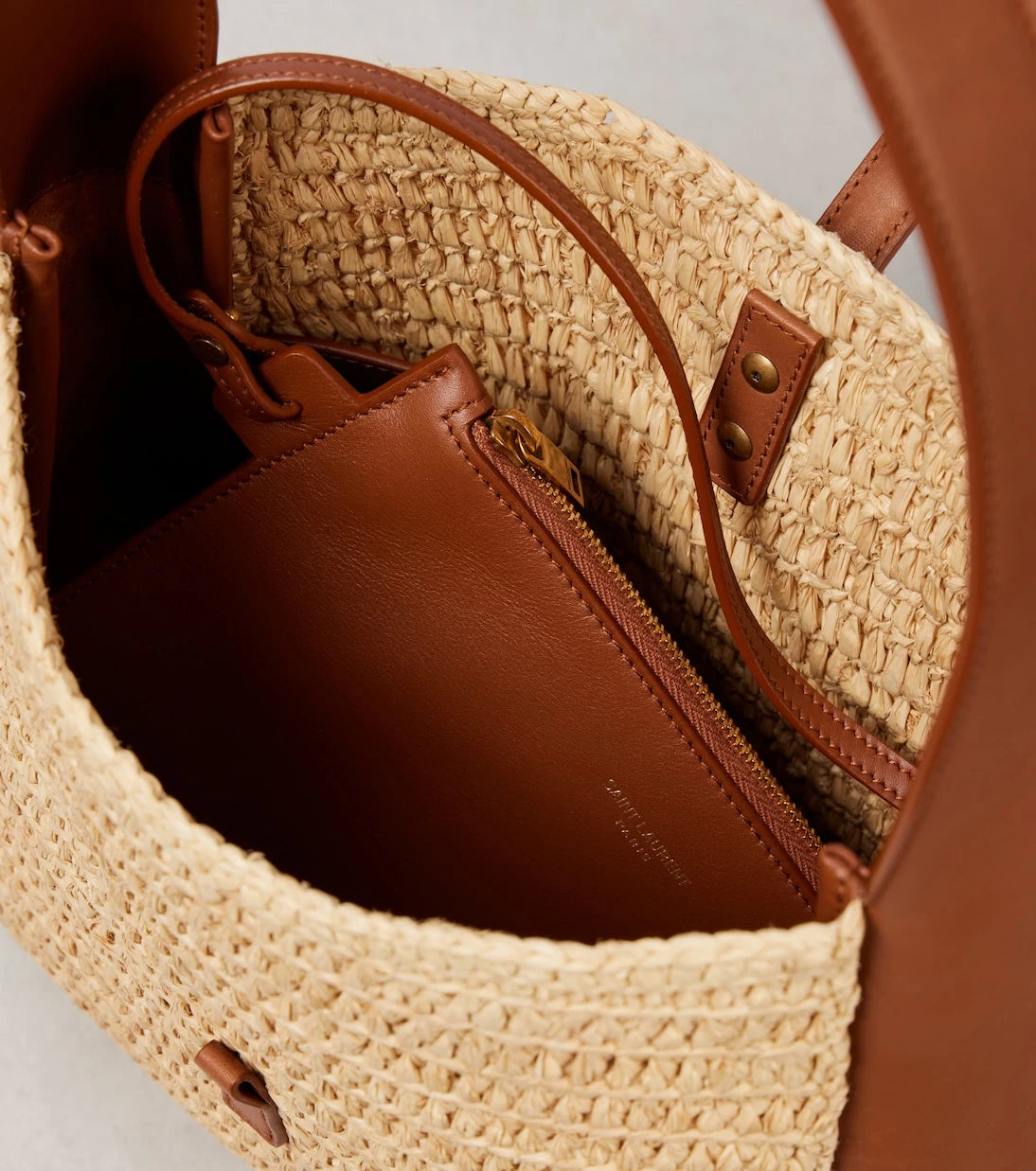 Saint Laurent - Le 5 à 7 Small raffia shoulder bag