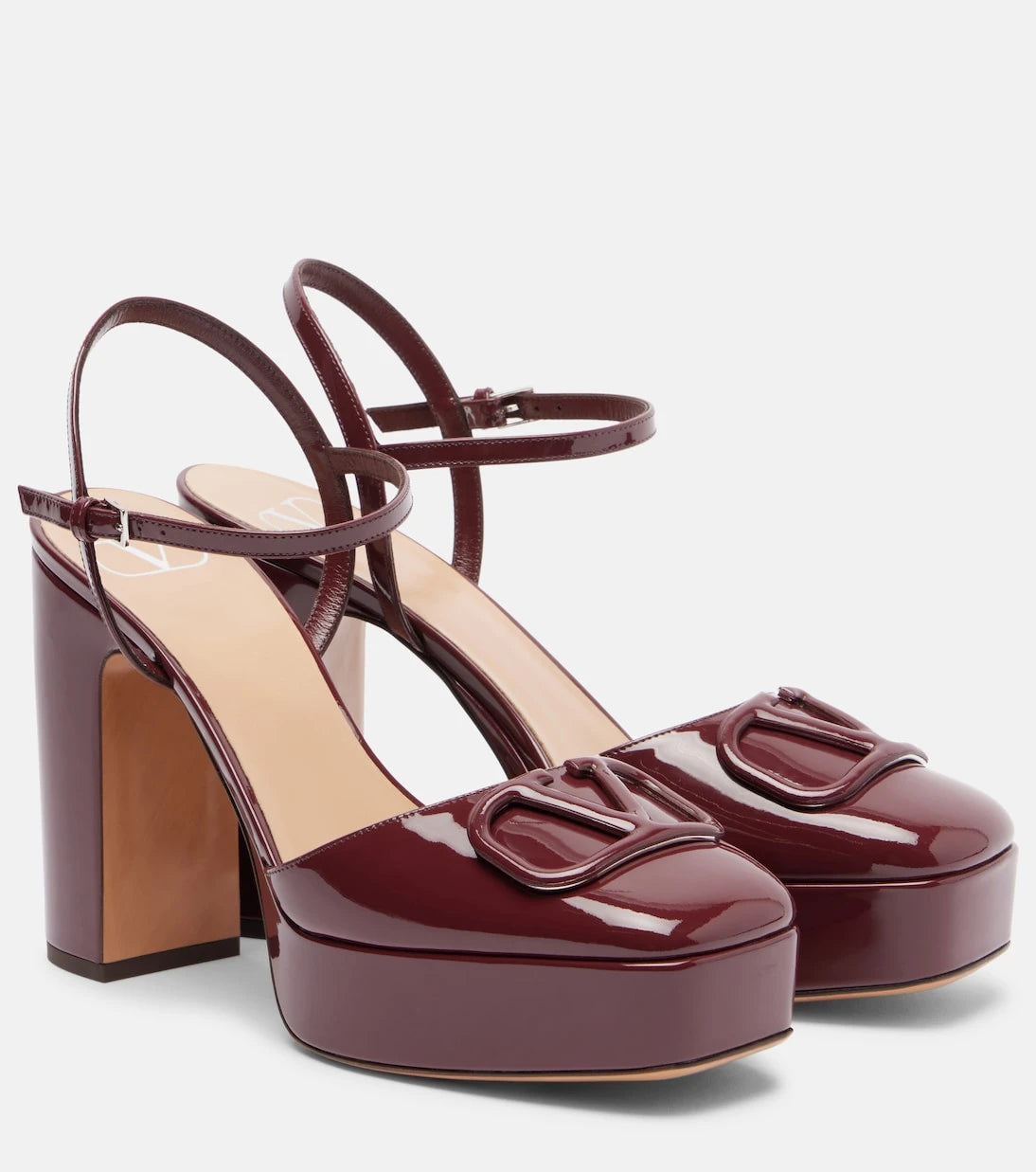 Valentino Garavani - VLogo 115 patent leather platform pumps