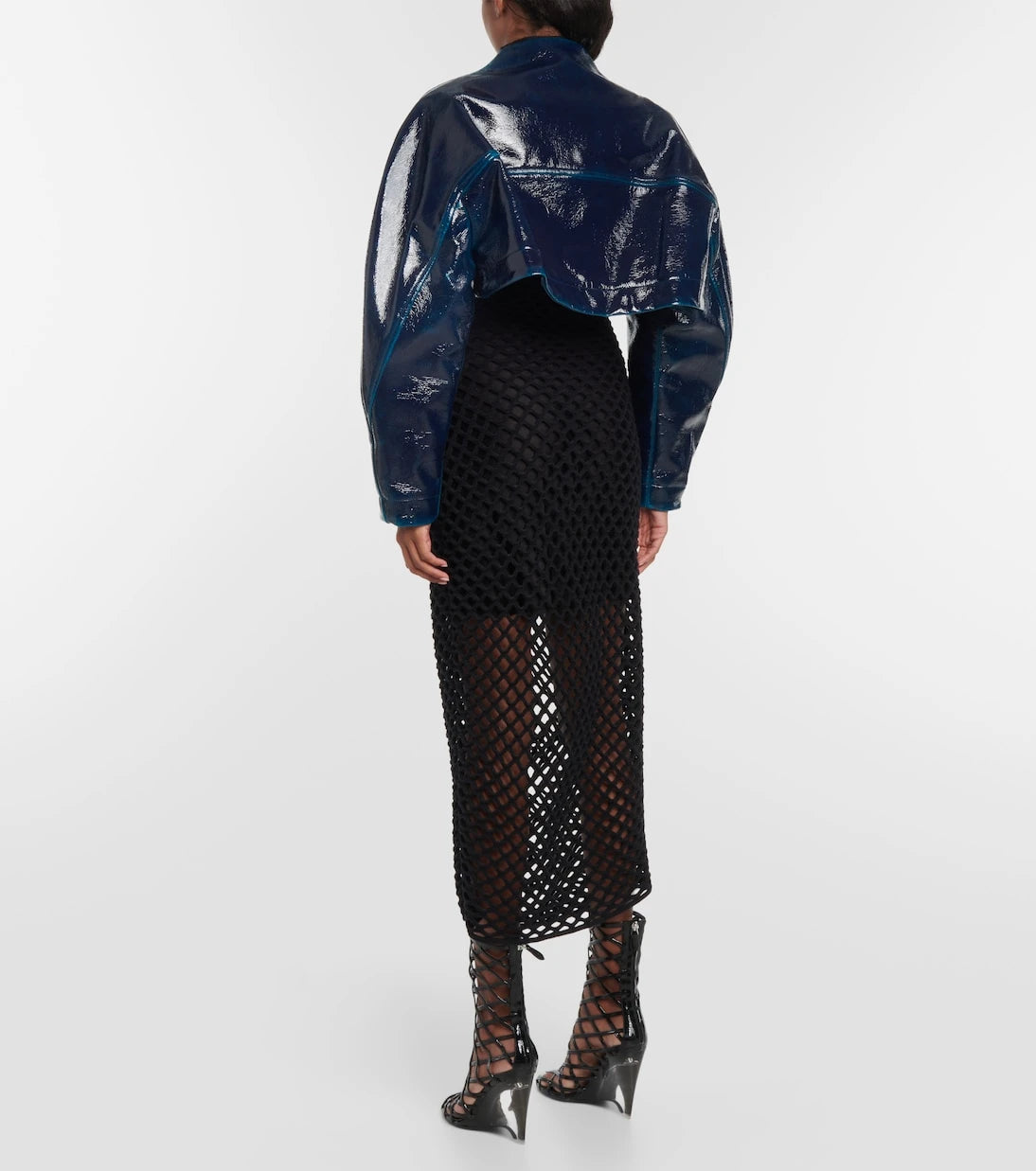 Alaïa - Coated wool cropped jacket
