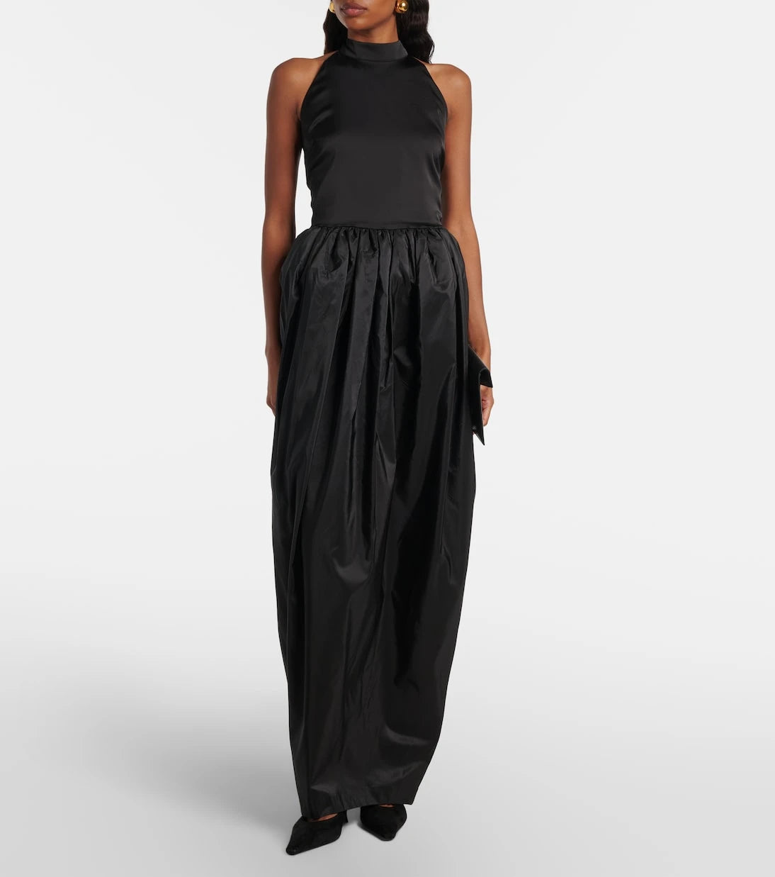 Rotate - Gathered satin taffeta maxi dress
