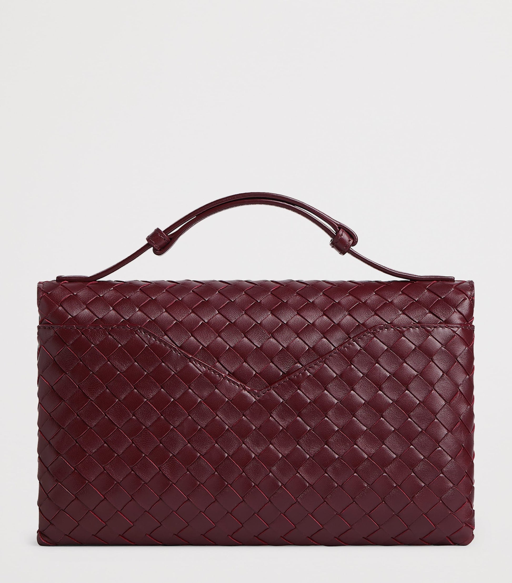 Bottega Veneta Red Lambskin Knot Lock Top-Handle Bag