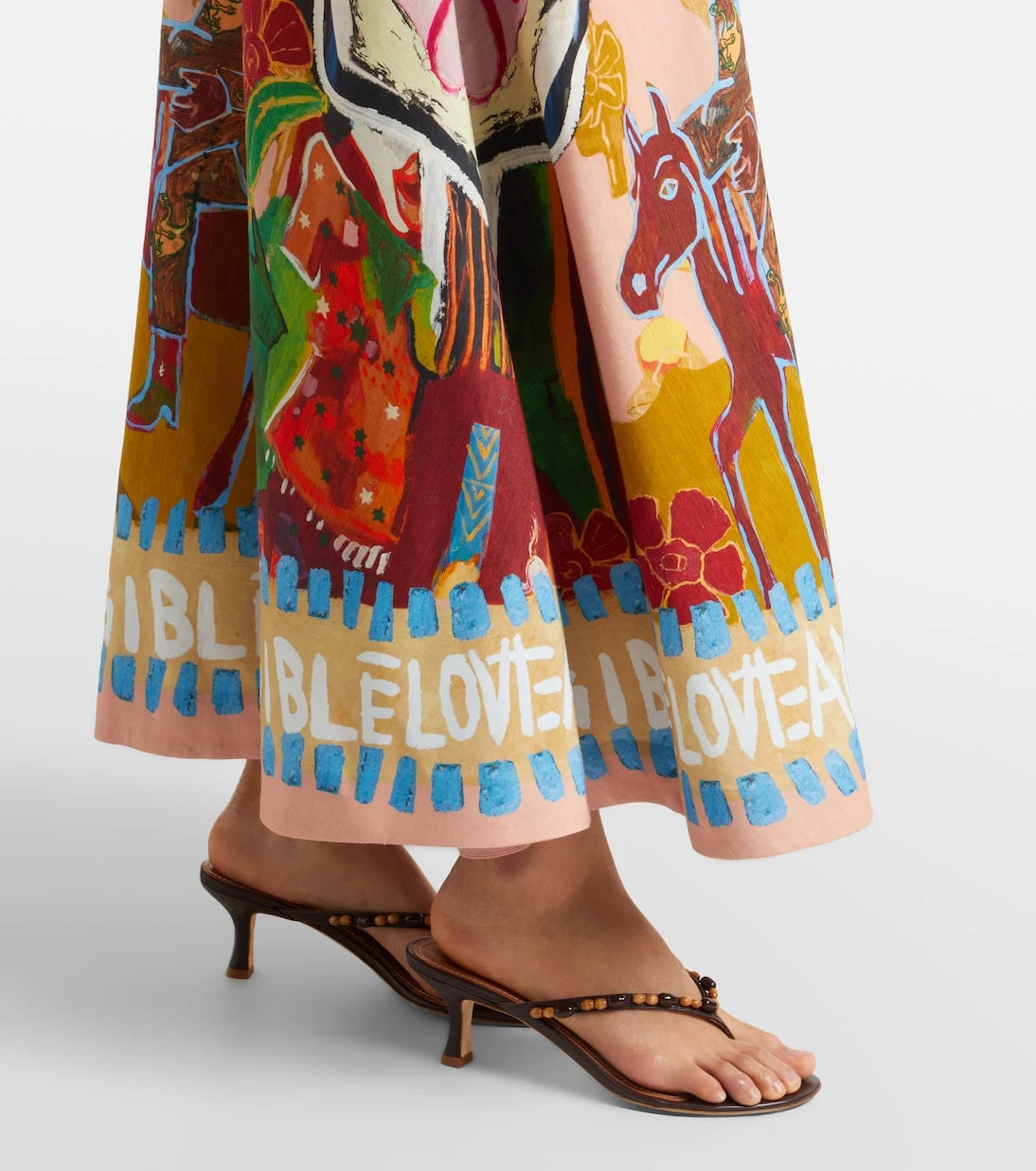 Alémais - x MLAK printed linen-blend midi dress