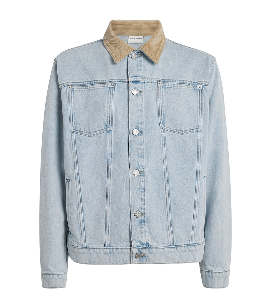 Drôle De Monsieur Blue Cord-Collar Denim Jacket