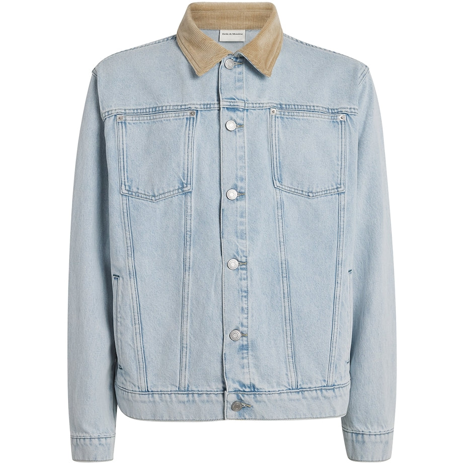 Drôle De Monsieur Blue Cord-Collar Denim Jacket