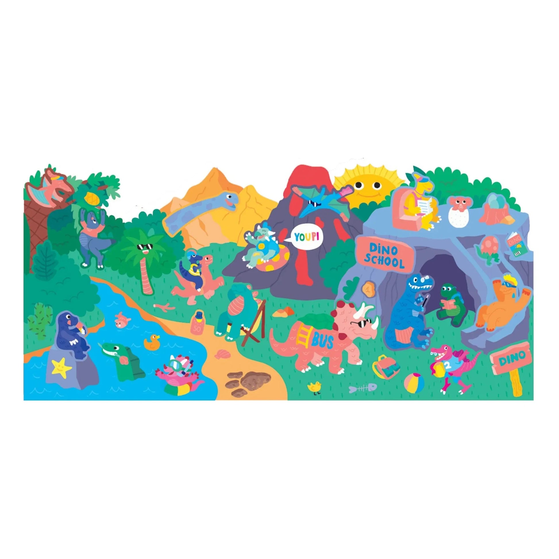 Omy x Gallimard Jeunesse - Dinoland coloring poster
