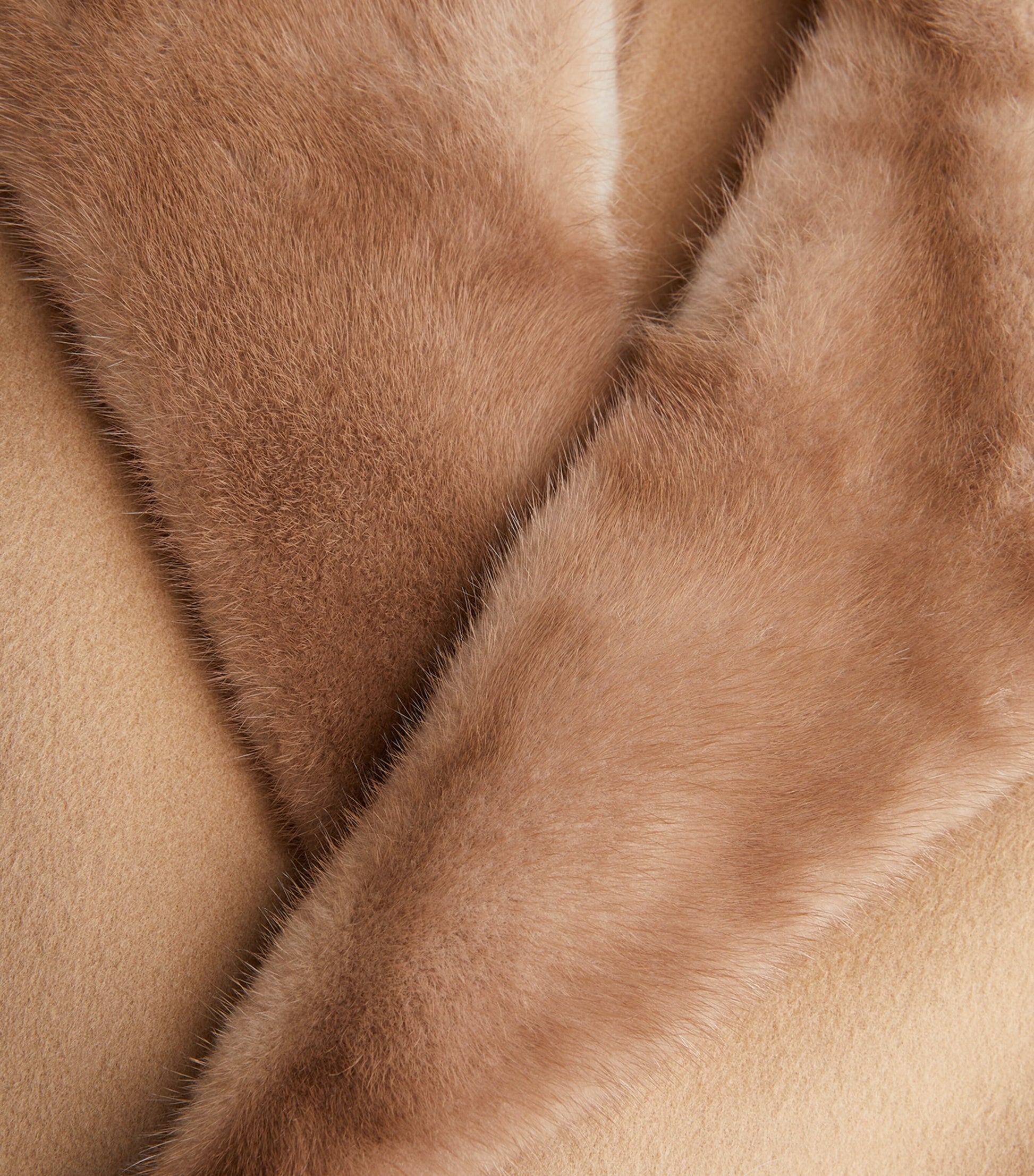 Yves Salomon Beige Cashmere-Wool Fox Fur-Trim Coat