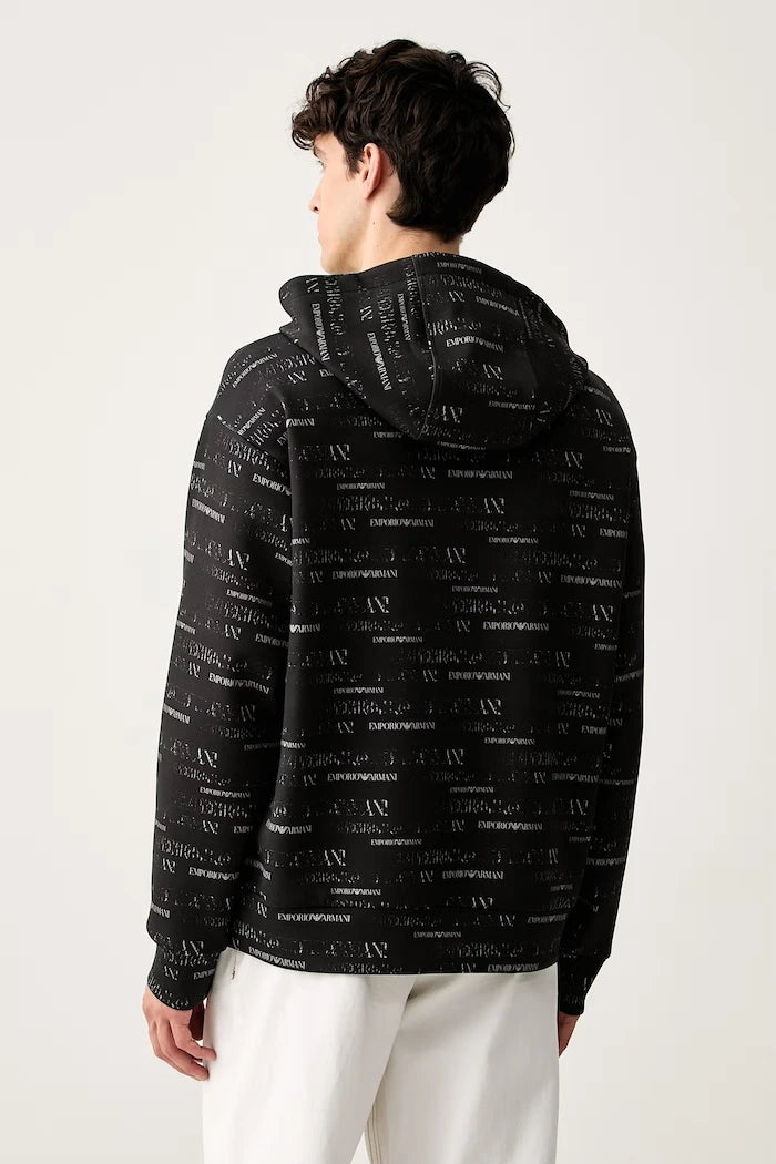 Emporio Armani kapüşonlu erkek pamuklu sweatshirt