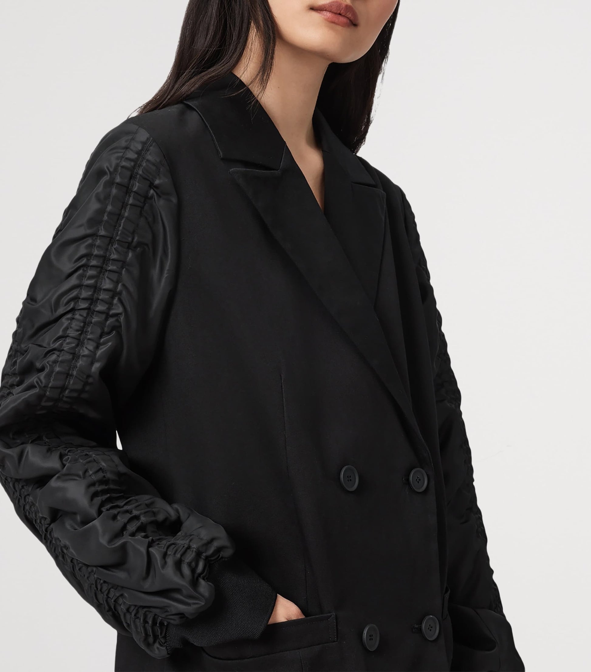 AllSaints Black Lorna Bomber Blazer