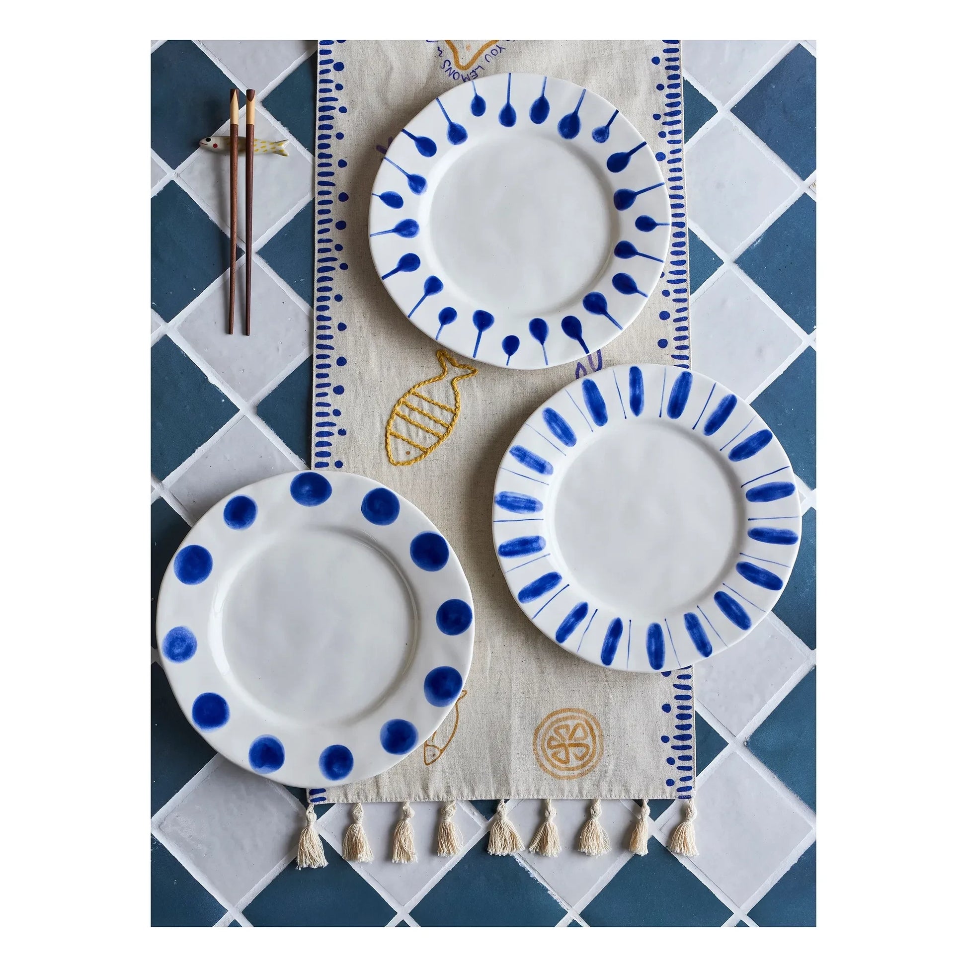 Bloomingville - Linora plates - Set of 3 | Blue