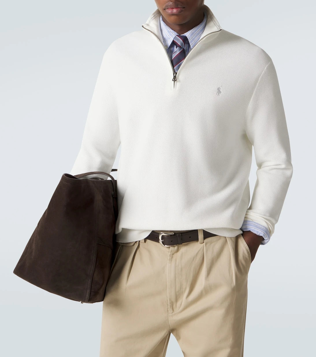 Polo Ralph Lauren - Logo cotton half-zip sweater