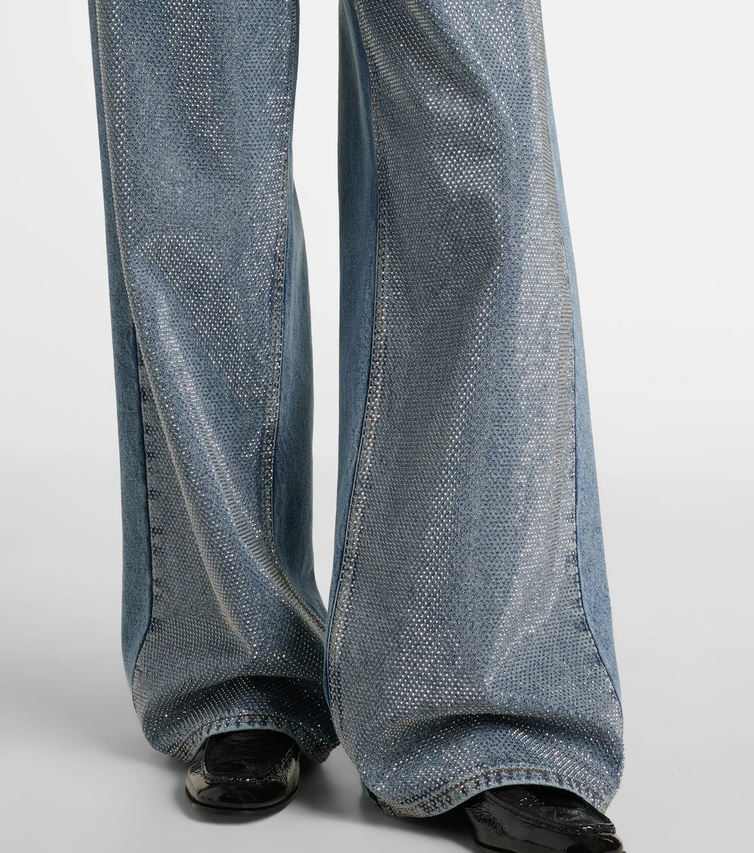 Stella McCartney - Crystal-embellished wide-leg jeans