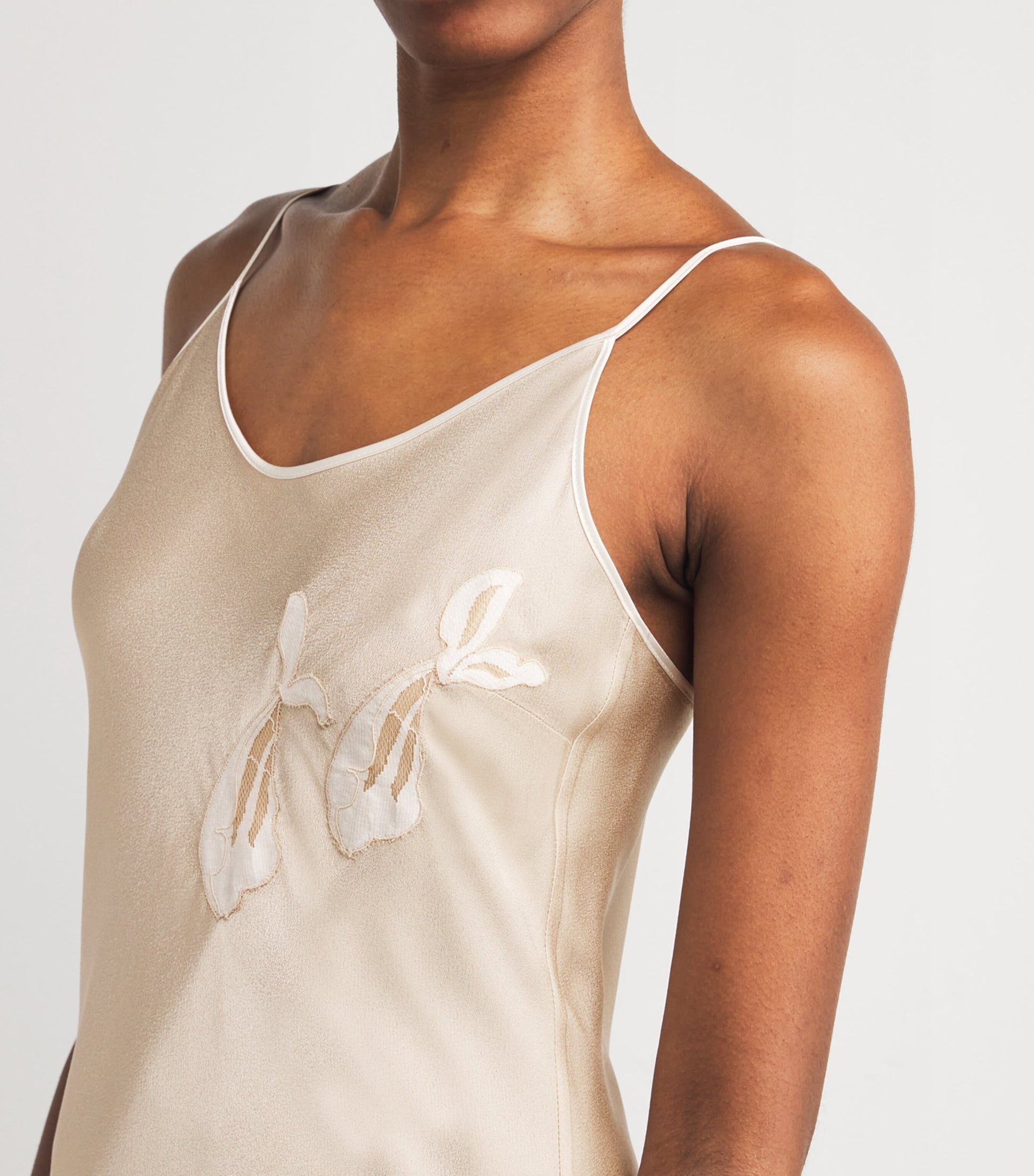 Bocan Beige Satin Embellished Elia Nightdress