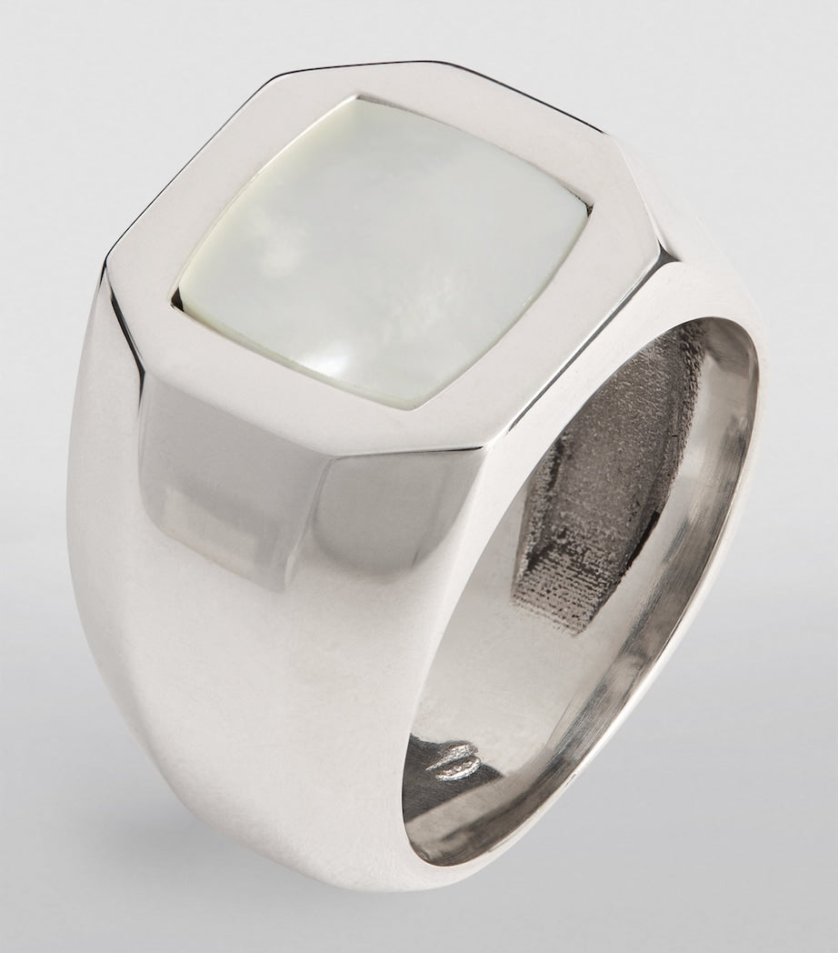Sterling Silver and Mother-of-Pearl Chevalier Ring