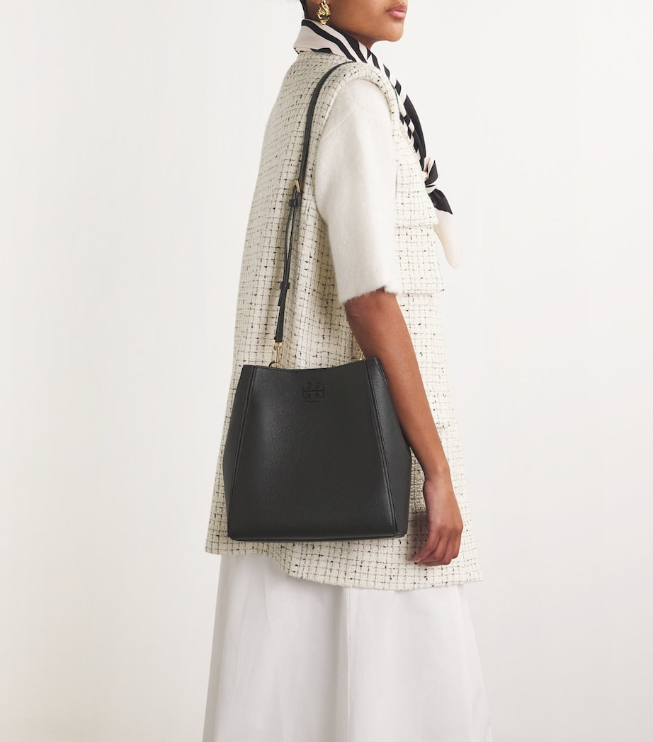 Black Small Leather McGraw Bucket Bag