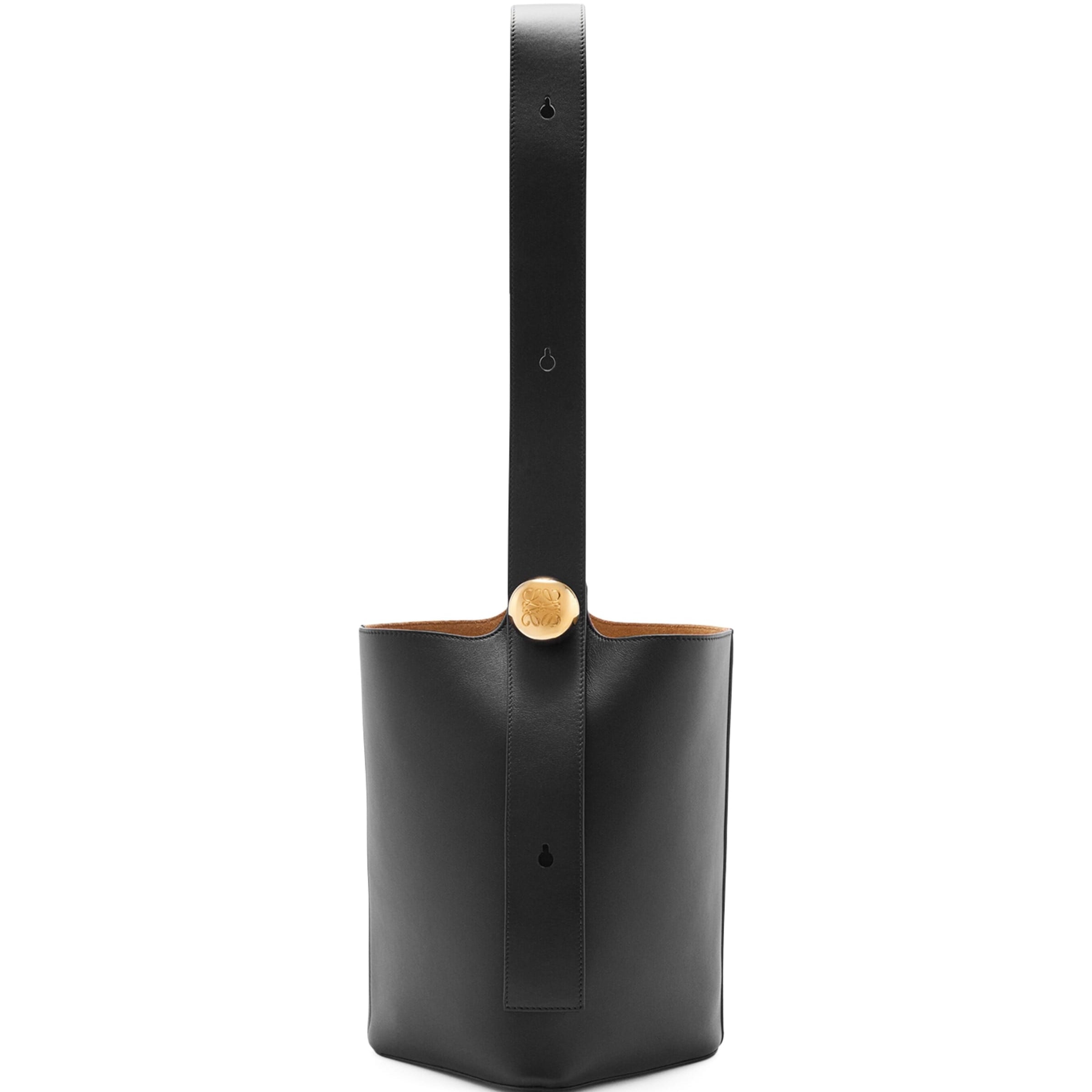 LOEWE Black Medium Pebble-Calfskin Bucket Bag