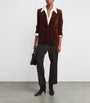 ME+EM Brown Velvet Single-Breasted Blazer