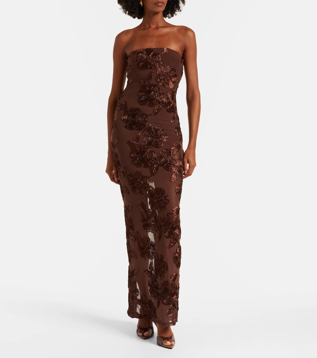 Rotate - Tasha embroidered off-shoulder maxi dress