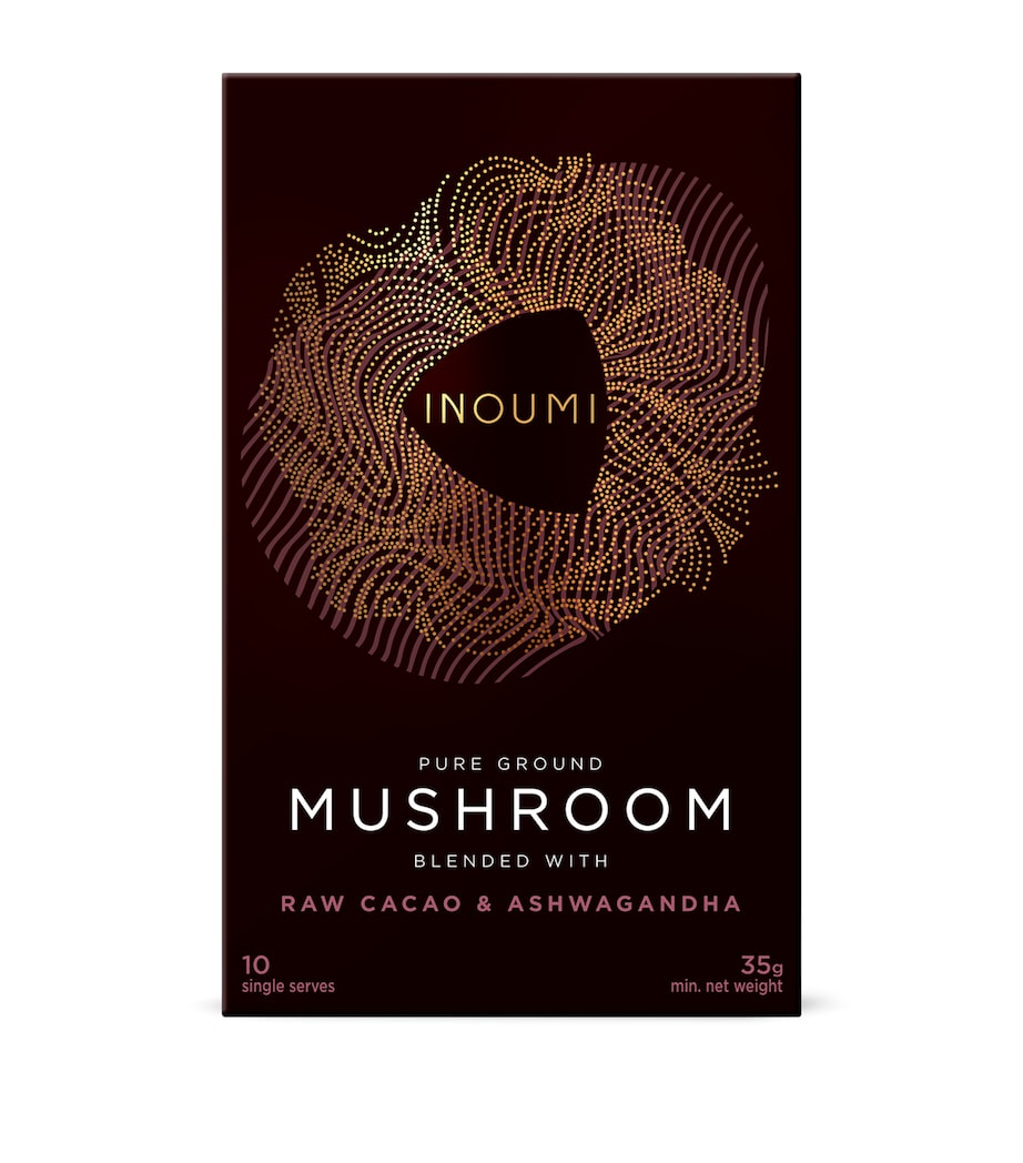 INOUMI Pure Ground Mushroom Blended with Raw Cacao and Ashwagandha (10 Sachets)