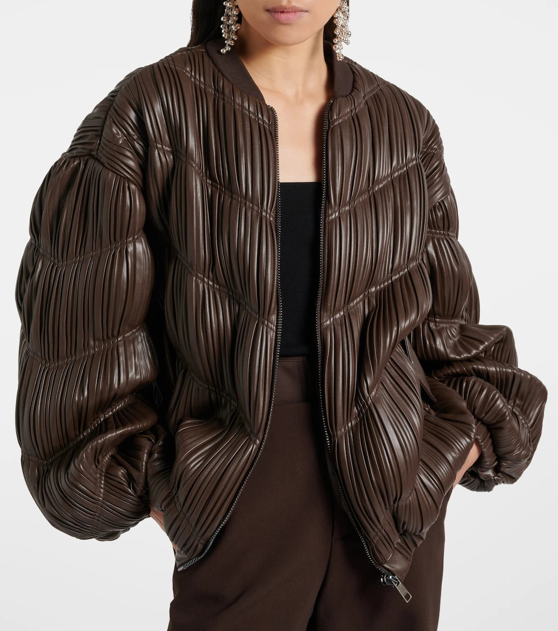 Rotate - Pleated bomber jacket