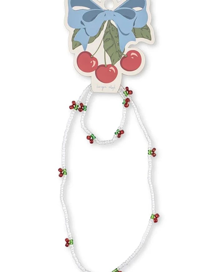 Konges Sløjd Çocuklar için PEARLY CHERRY KOLYE VE BİLEKLİK SETİ