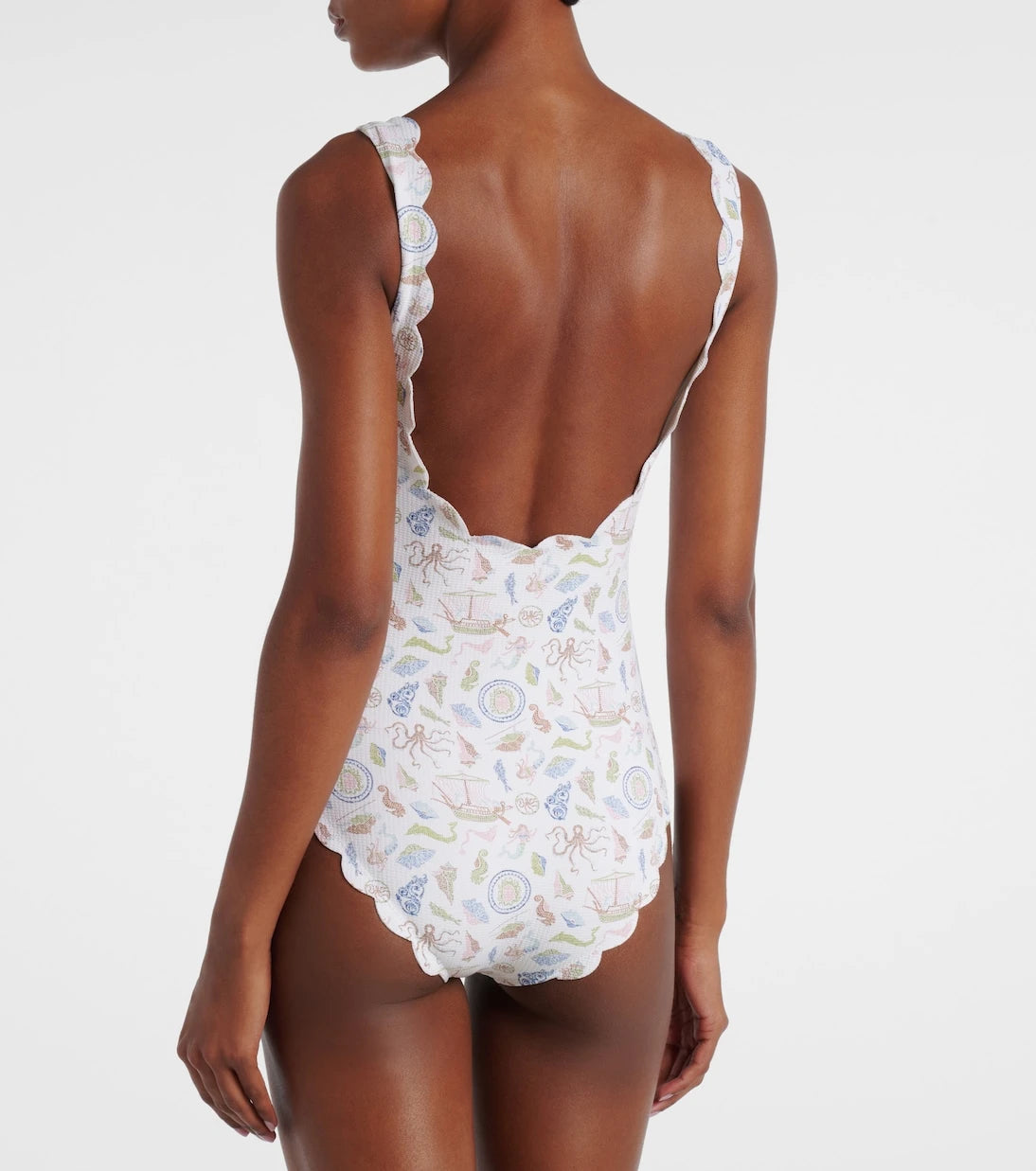Marysia - Palm Springs printed scalloped swimsuit