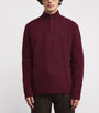 Polo Ralph Lauren Burgundy Wool-Cashmere Quarter-Zip Sweater