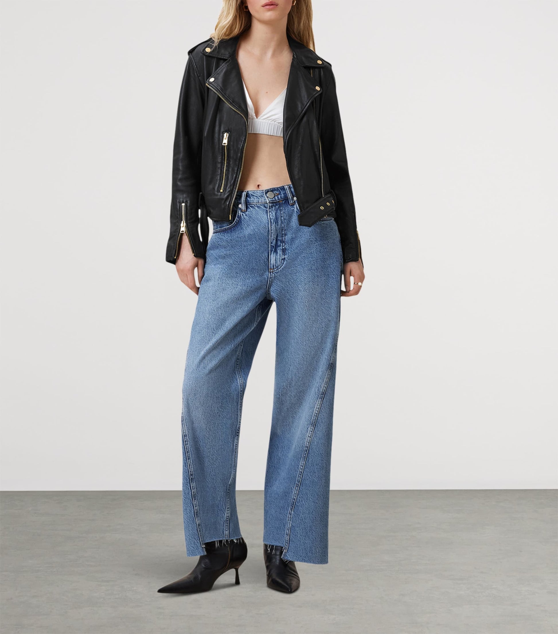 Leather Balfern Jacket BLACK/GOLD