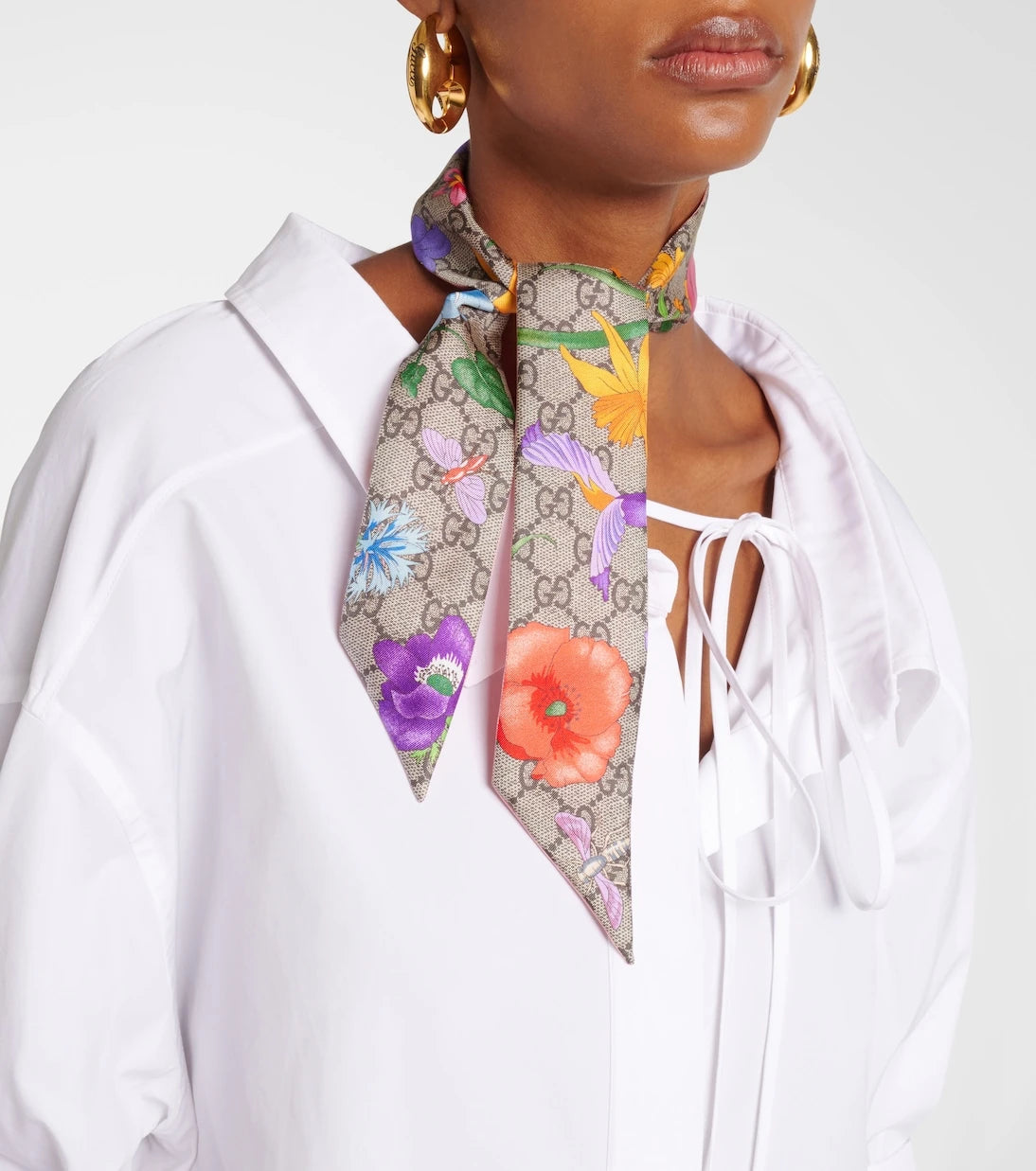 Gucci - GG Flora silk neck tie