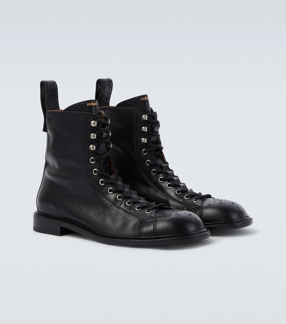 Versace - Billy perforated leather combat boots