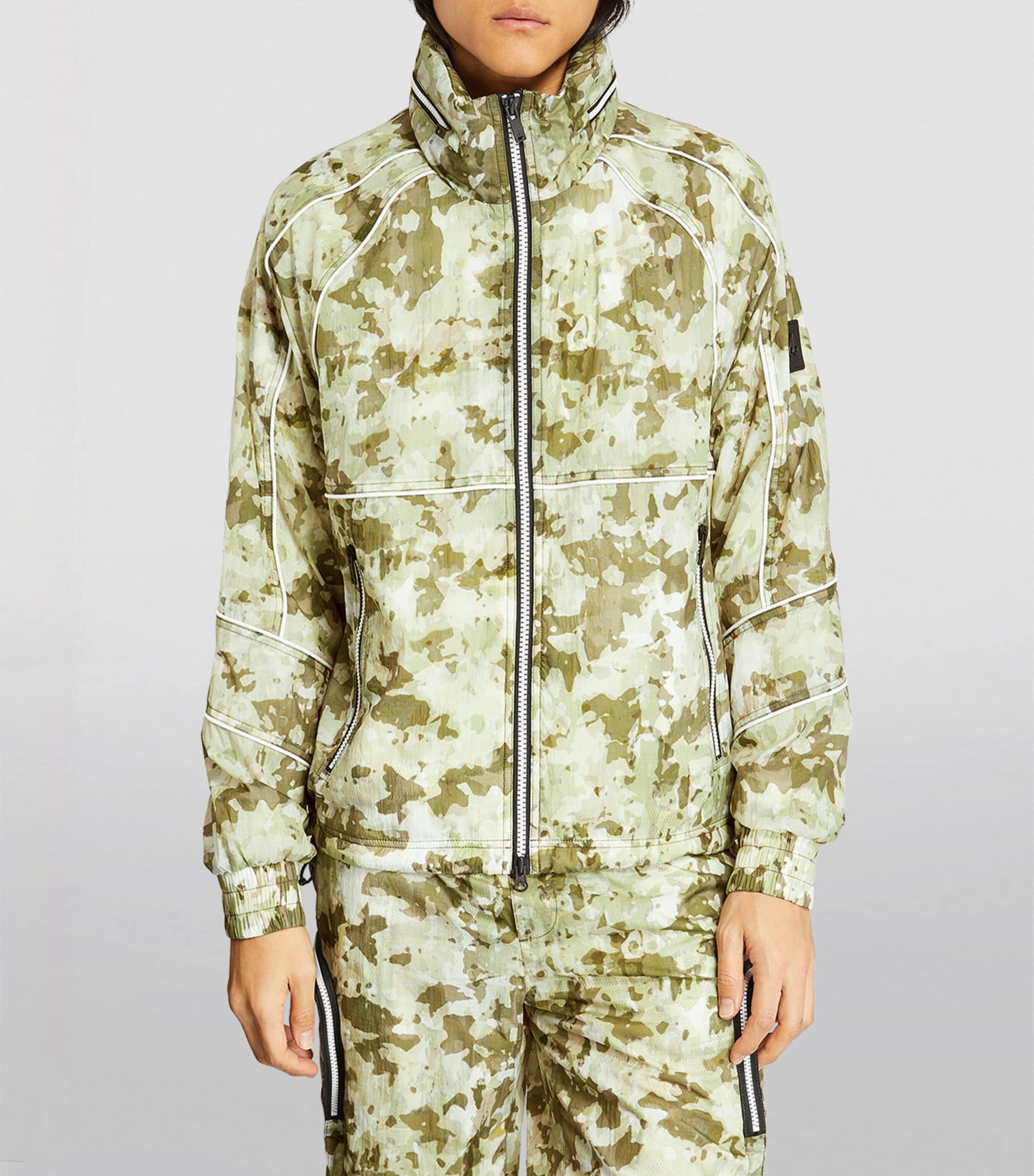 Moose Knuckles Green Camouflage Bomber Jacket