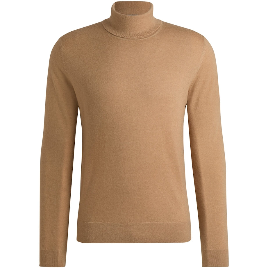 Beige Cashmere Rollneck Sweater