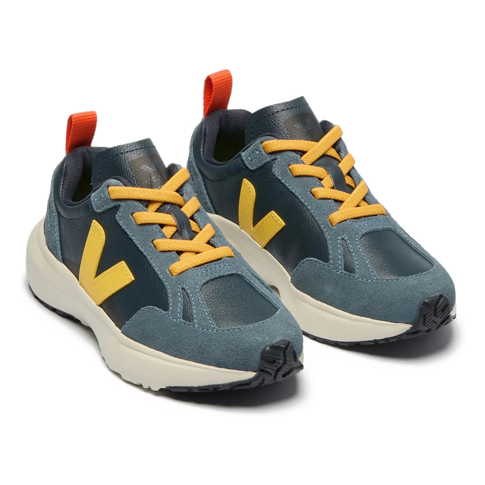 Veja - Elasticated Lace Sneakers Small Canary Light Leather O.T. | Blue
