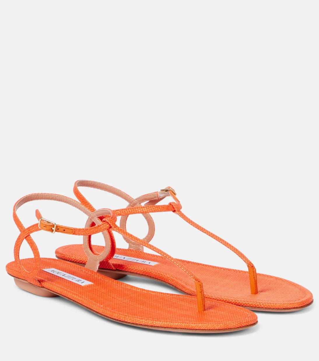 Aquazzura - Almost Bare raffia-effect sandals
