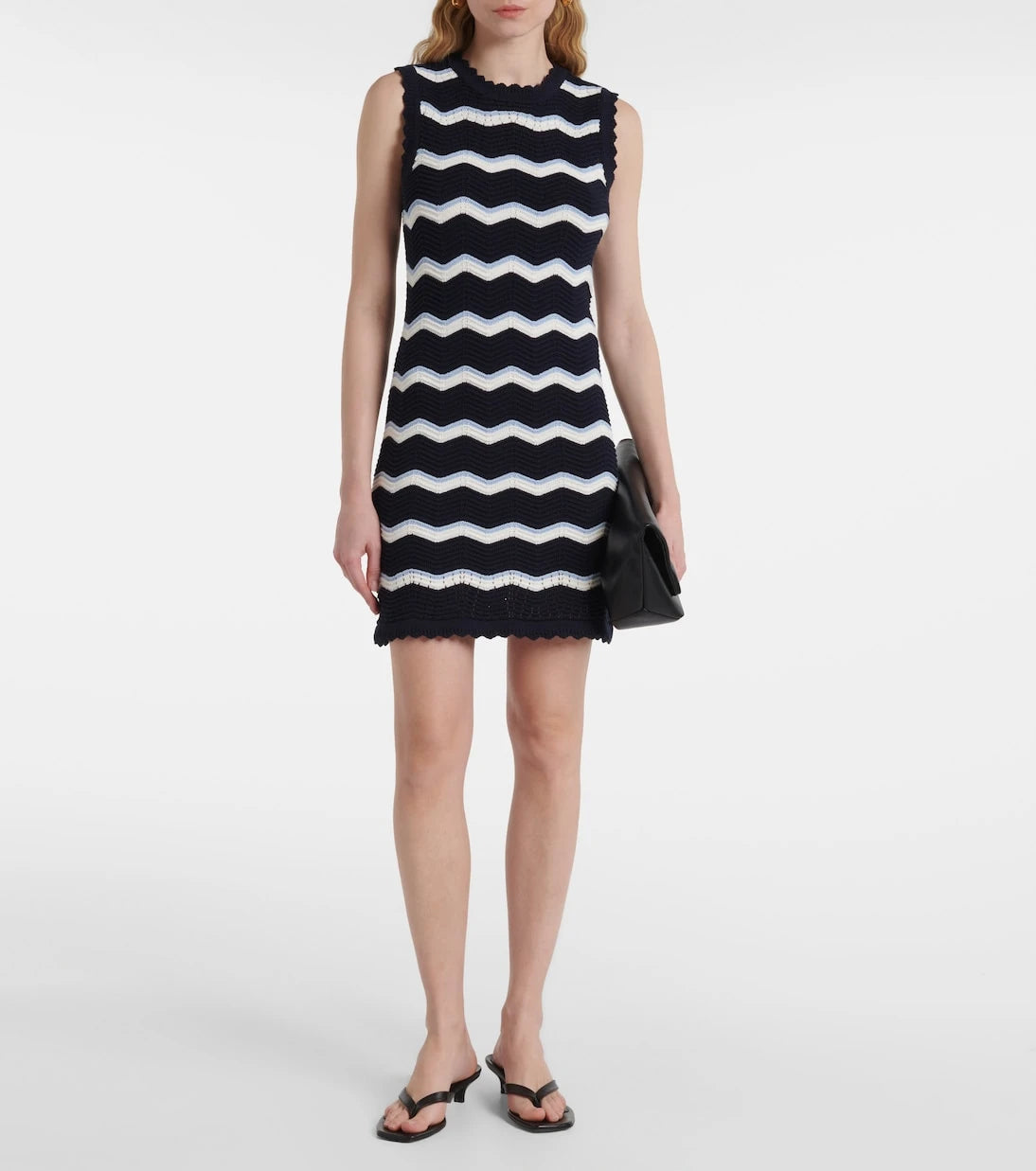 Veronica Beard - Templeton chevron cotton-blend minidress