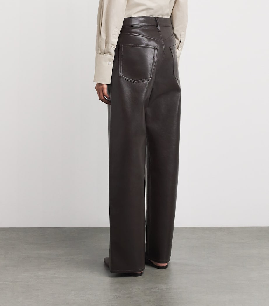 Leather-Blend Ayla Baggy Jeans