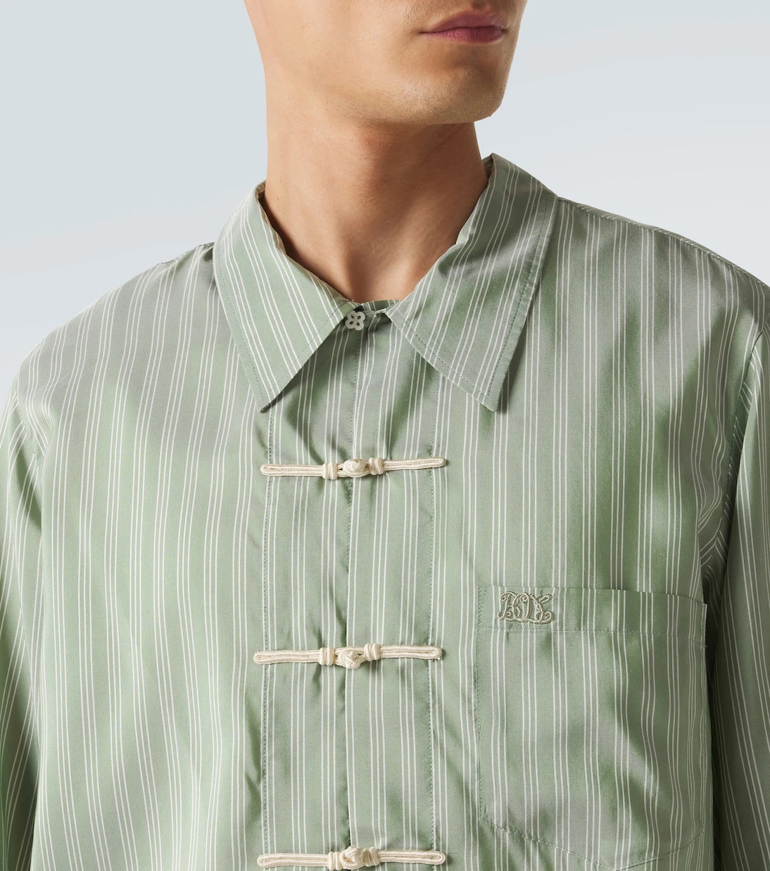 Bode - Sylvan striped silk shirt