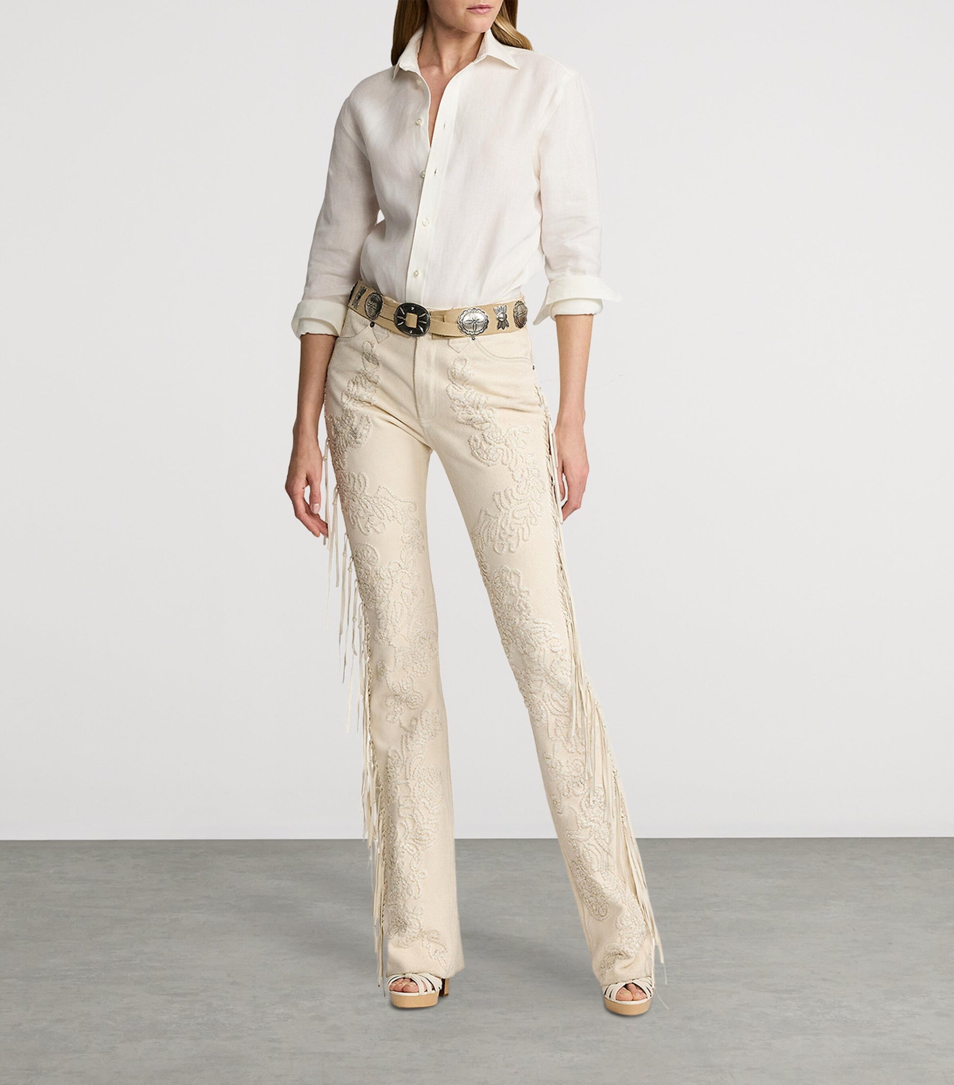 White Annabeth Leather Trousers