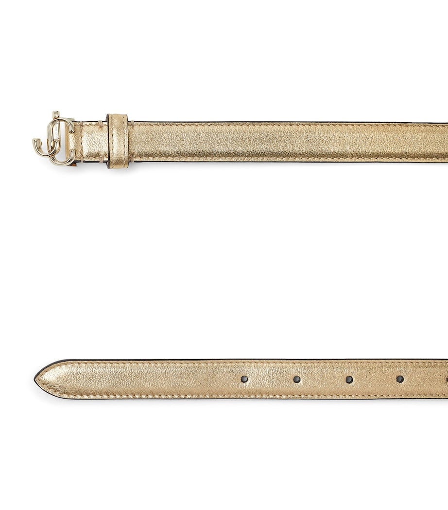 Jimmy Choo Gold Helina Mini Leather Belt