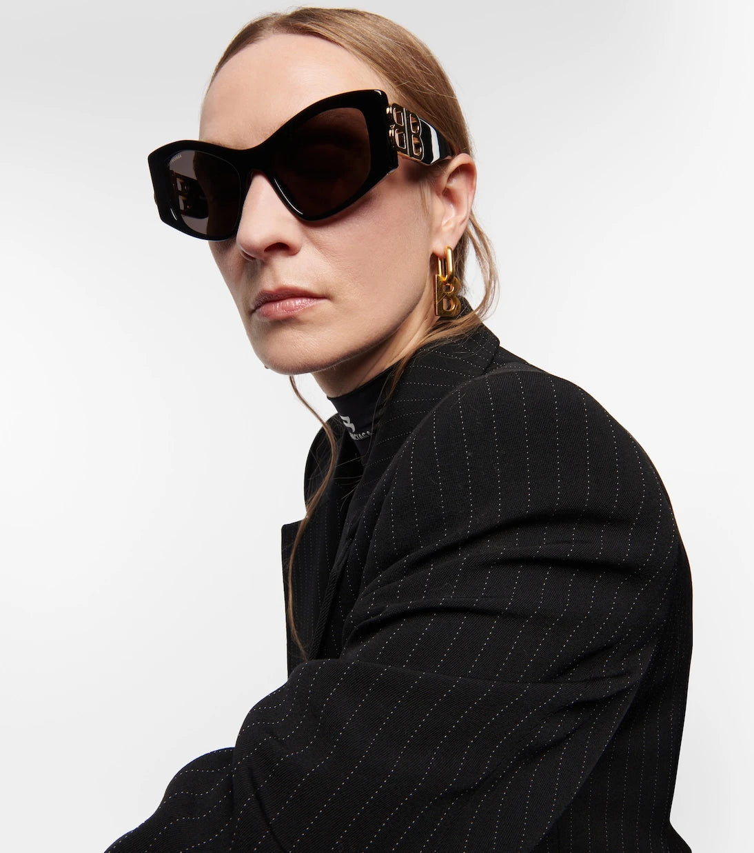Balenciaga - نظارة شمسية Dynasty مستطيلة