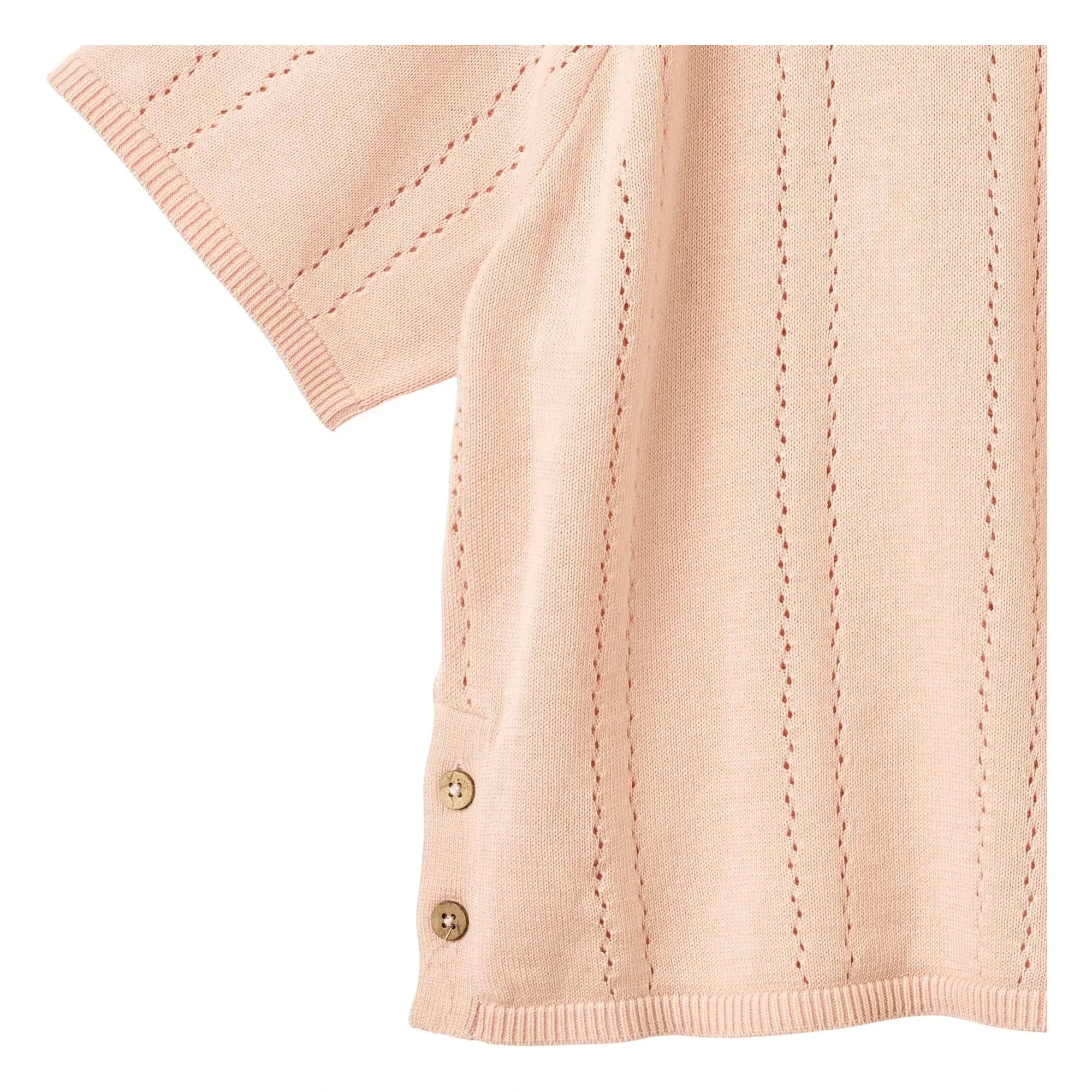 Wheat - Vilna Organic Cotton Short Sleeve Sweater | Pale Pink
