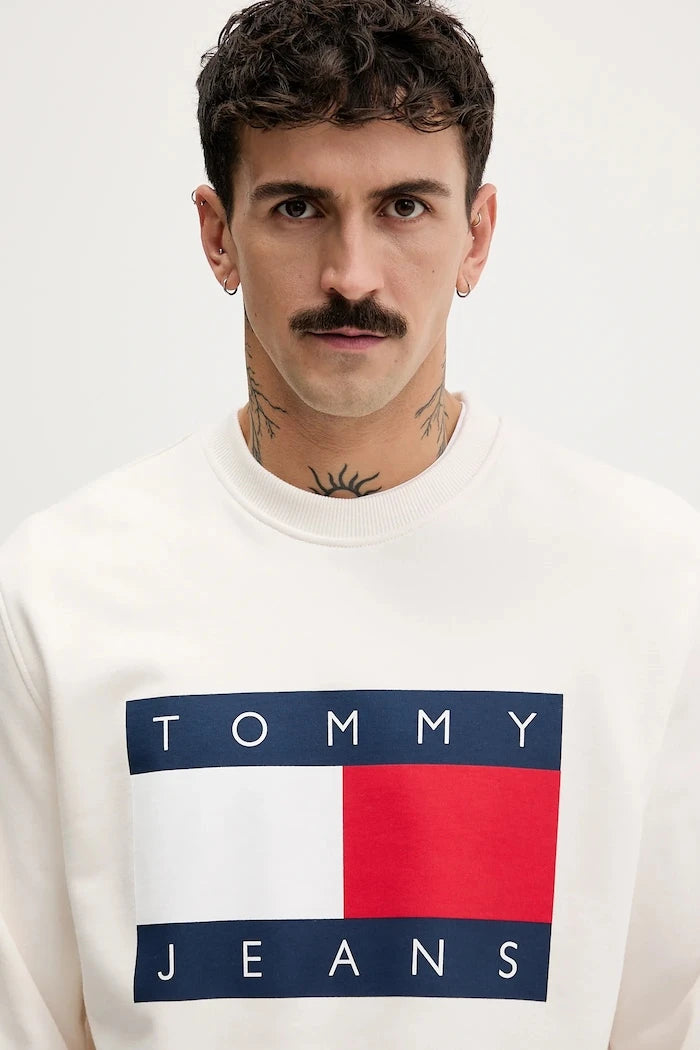 Tommy Jeans erkek pamuklu sweatshirt