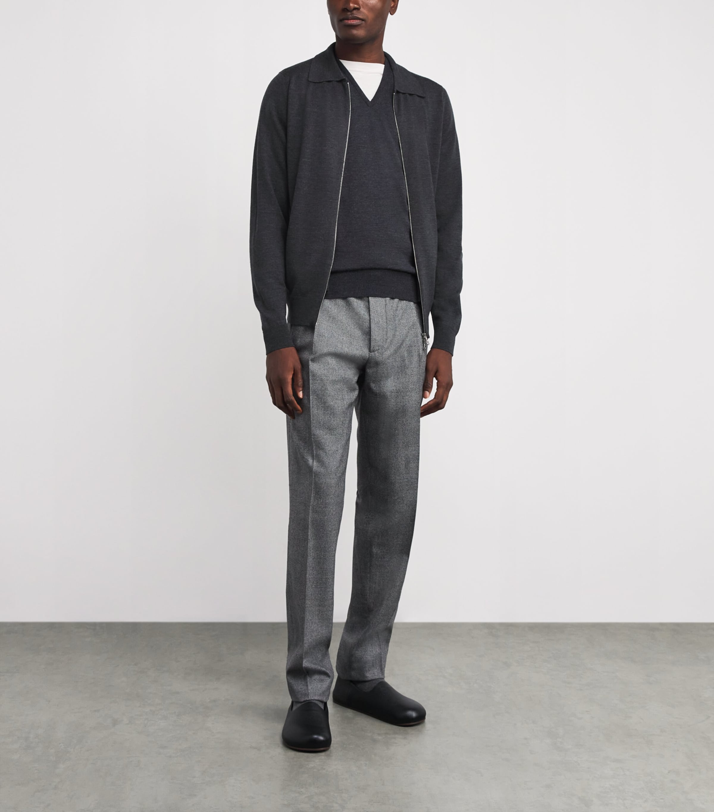 Grey Merino Wool Hybrid Overshirt