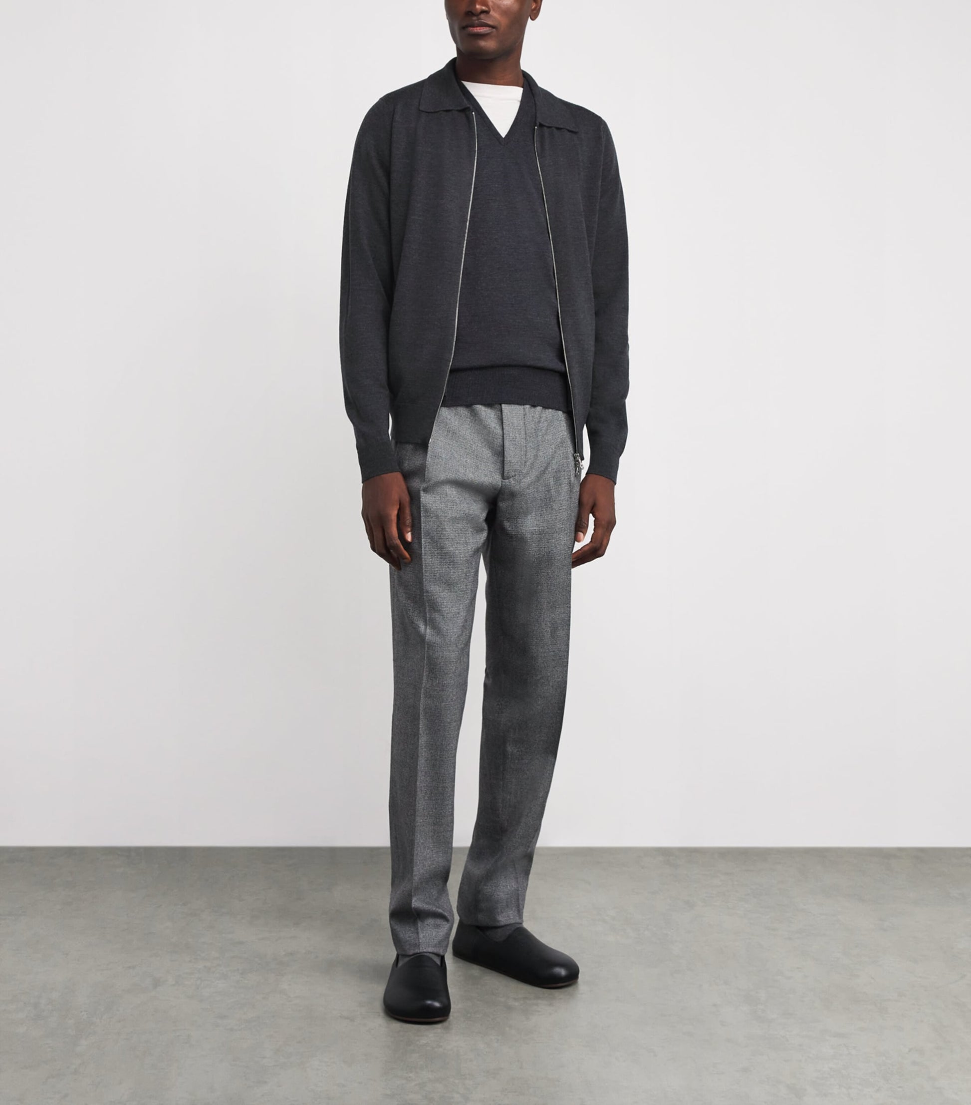 Grey Merino Wool Hybrid Overshirt