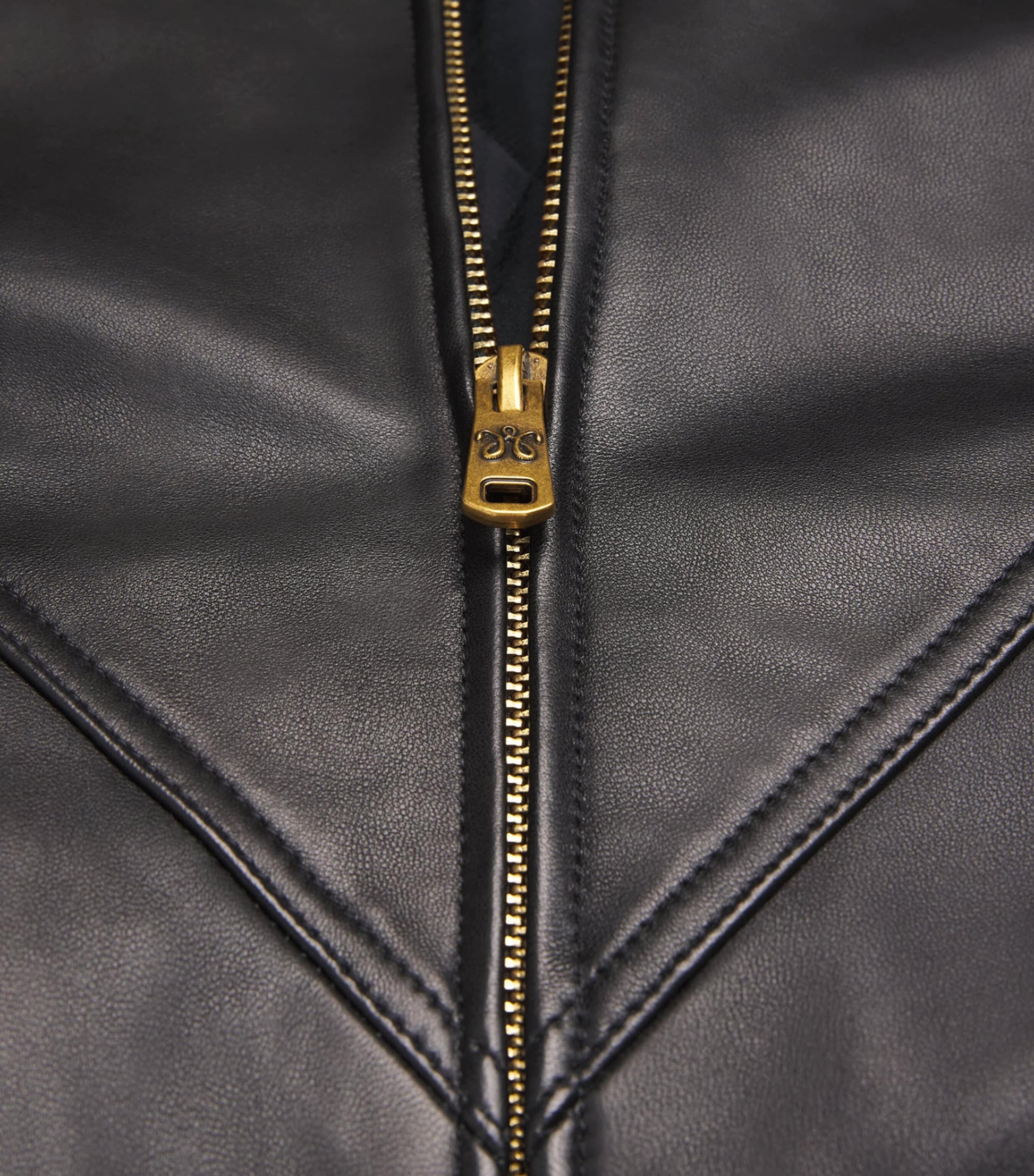 Willy Chavarria Black Leather Ruff Rider Bomber Jacket