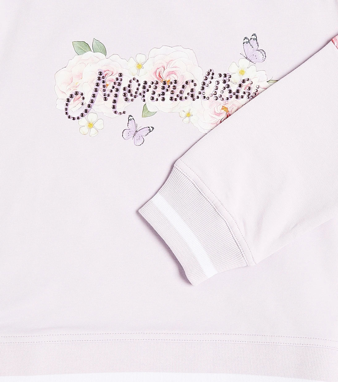 Monnalisa - Logo floral cotton jersey sweatshirt