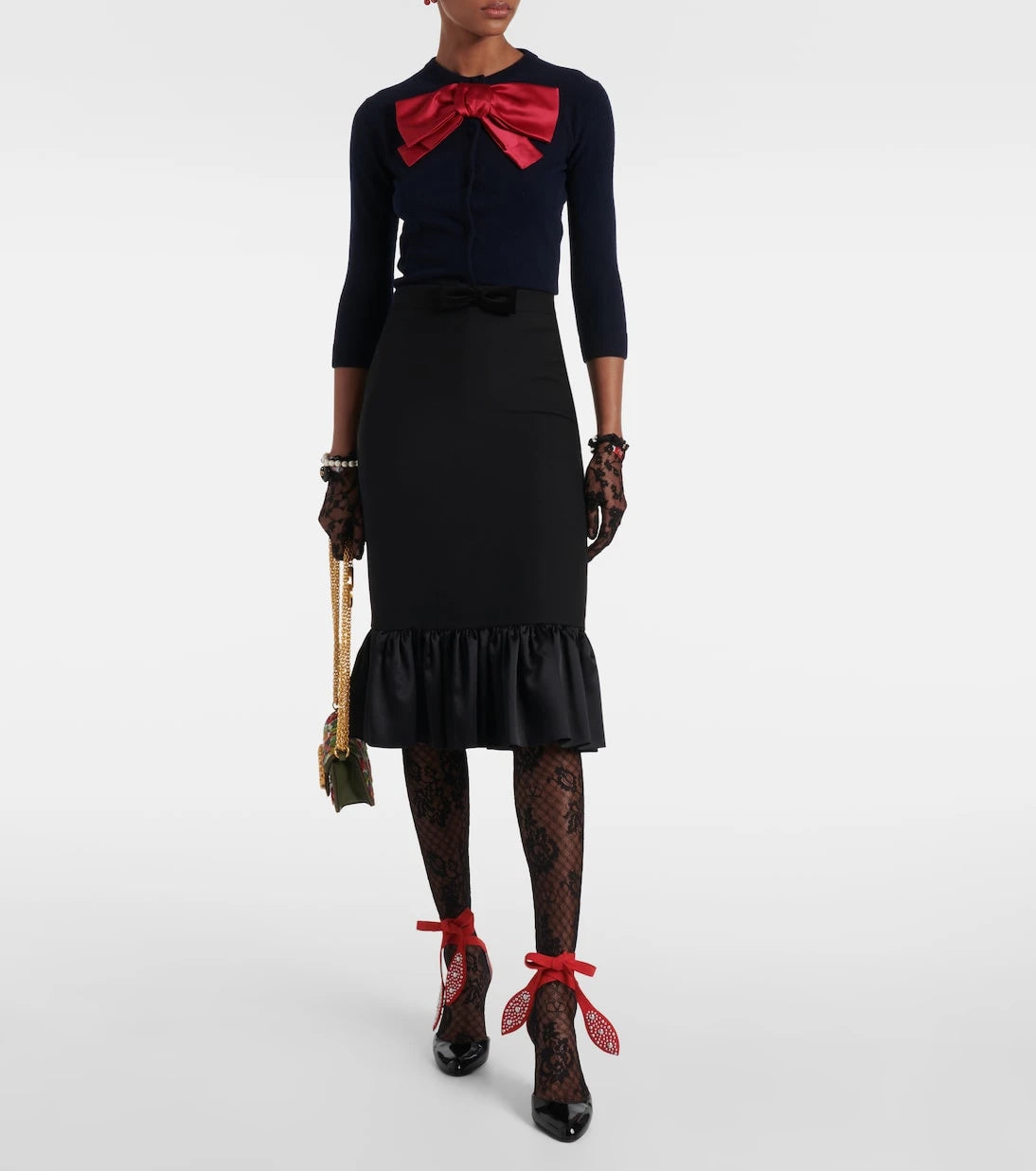 Valentino - Bow-detail wool cardigan
