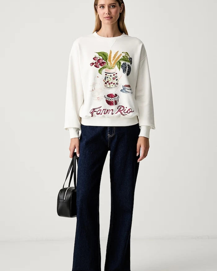 Farm Rio pamuklu kadın sweatshirt