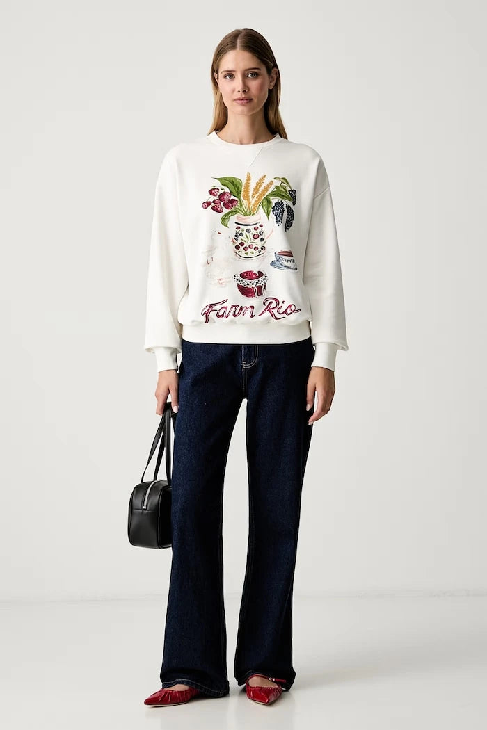Farm Rio pamuklu kadın sweatshirt