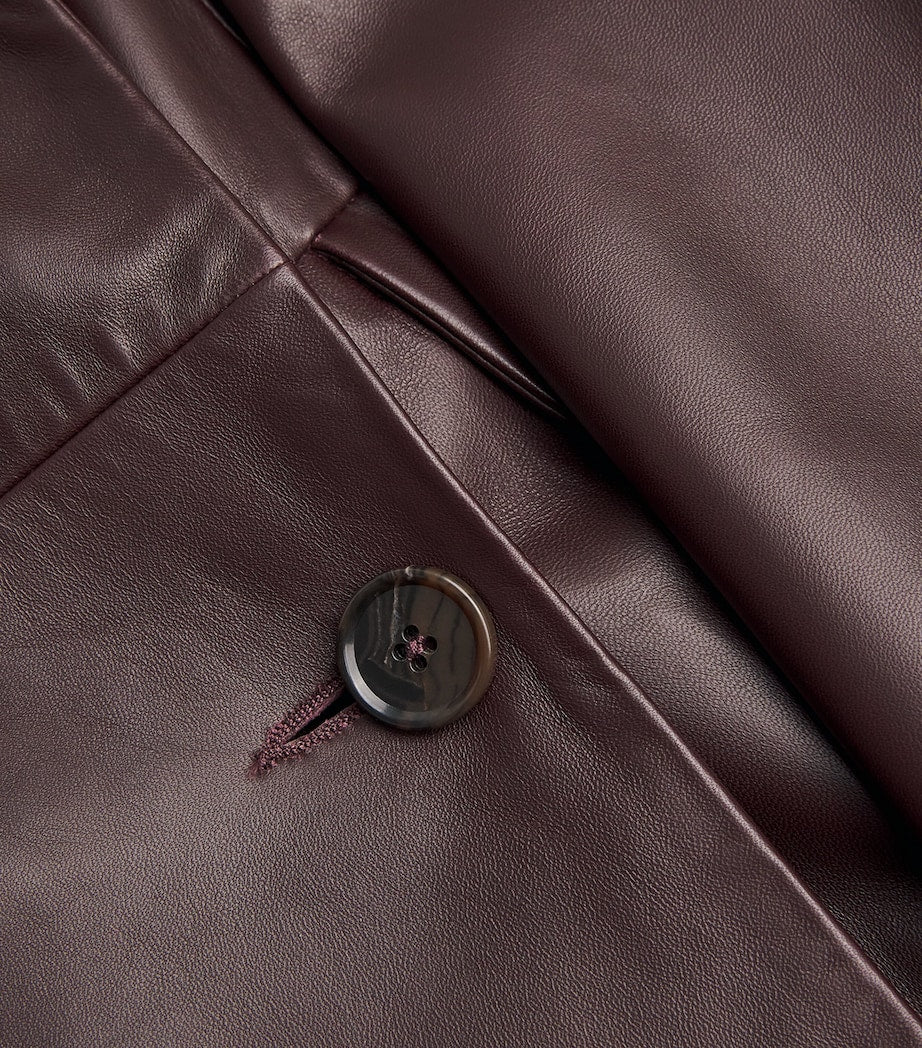 Arma Burgundy Lambskin Double-Breasted Joanna Coat